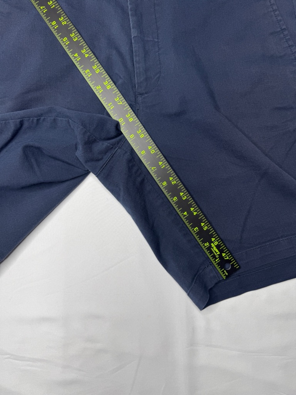 Marc Anthony Luxury Chino Shorts Size 34 Navy Blue Flat Front Cotton - Picture 6 of 7